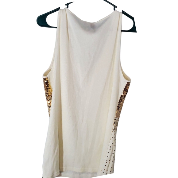 C. O. C. Gold Sequin Tank Top Ptp 19" - Picture 2 of 5